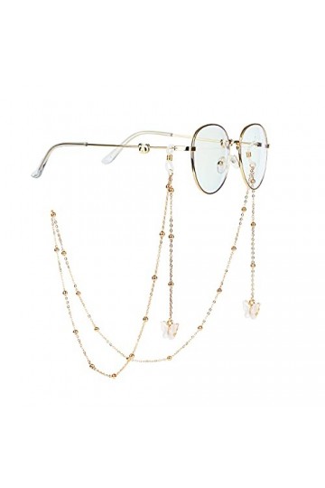 PUTOVA Remplacer le support de nez métallique, Chaînes de lunettes avec pendentif papillon, élégantes, chaîne de retenue de l