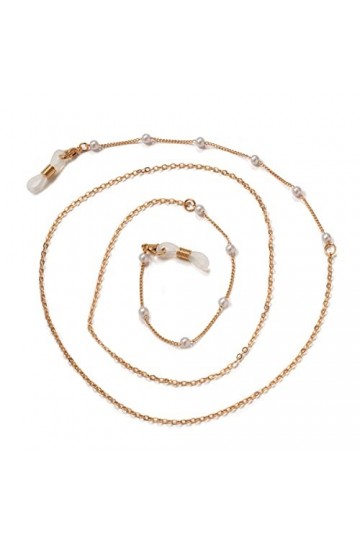UYUME Chaîne de lunettes, Chaîne de lunettes élégante en fausses perles, support de sangle de lunettes de soleil, chaîne de r