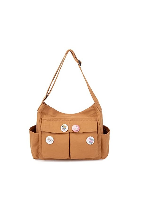 ibalulu Sac Bandoulière, Sac à Main Shopping Femme Grand Format, Cabas Fourre-Tout Porté Epaule Canvas Anse Longue - Shopper 