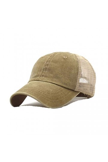 LYworld Casquette de Baseball Réglable Casquette été Retro Mode Casquettes Unisex Queue de Cheval Casquette de Sport Kaki ,K