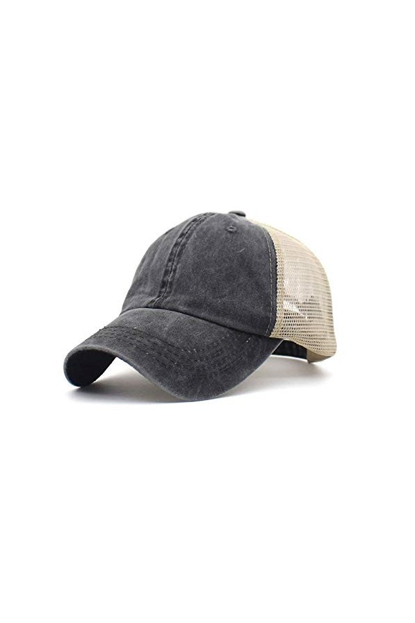 LYworld Casquette de Baseball Réglable Casquette été Retro Mode Casquettes Unisex Queue de Cheval Casquette de Sport Kaki ,K