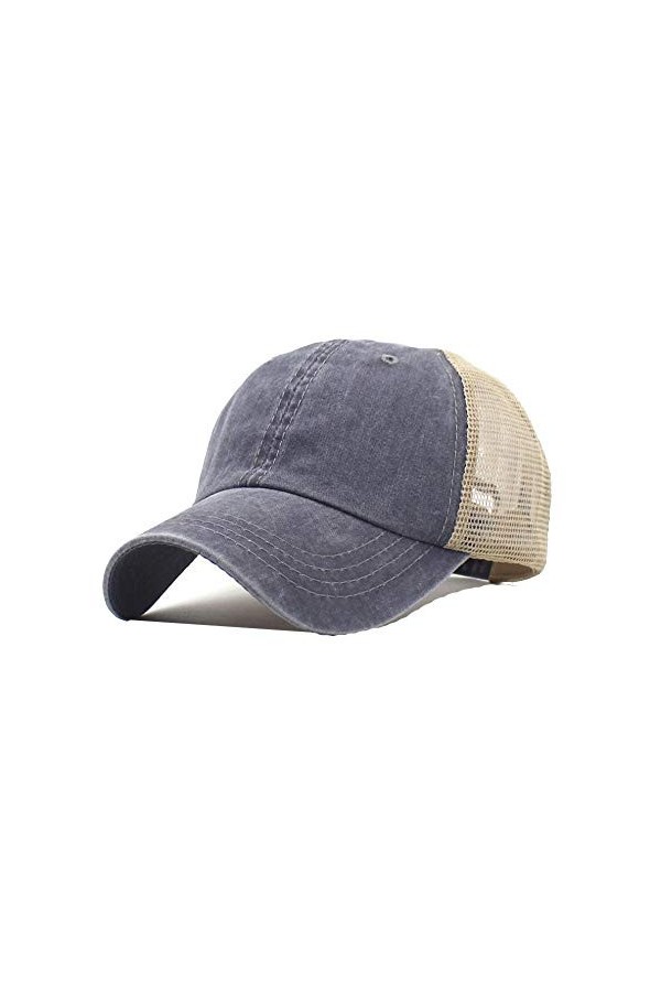 LYworld Casquette de Baseball Réglable Casquette été Retro Mode Casquettes Unisex Queue de Cheval Casquette de Sport Kaki ,K