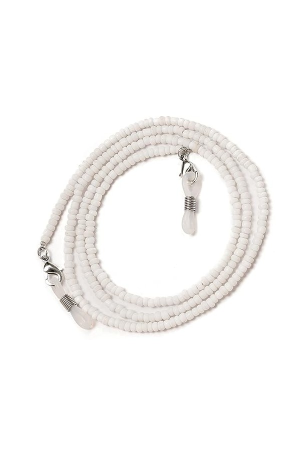 Chaîne De Lunettes Chaîne De Masque Facial, 5 Pièces, Chaîne De Lunettes À Perles Colorées, Blanche