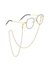 FOCALOOK Chaîne Lunettes Dorée Femme 72cm, Collier Lunettes à Maille Serpent 1,2mm de Large