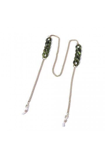 LEFEDA Lot de 2 chaînes de lunettes de soleil tendance en acrylique avec support de chaîne pour femme, sans couleur, taille u