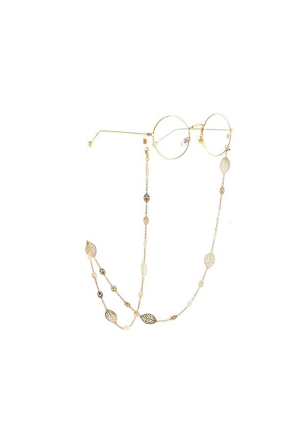 HczIon Chaîne Lunettes 2 Pièces De Bracelet De Lunettes Métalliques Antidérapantes Chaîne De Lunettes Ajourées En Or Cordon D