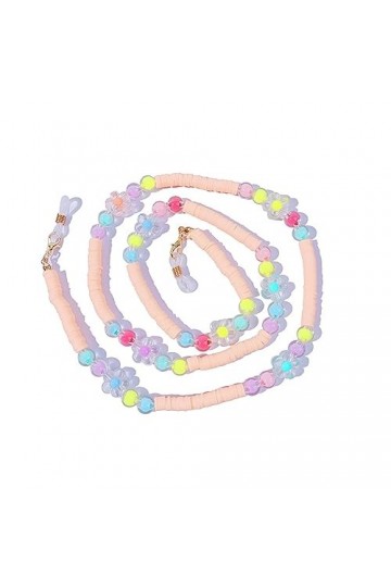 Lot de 2 chaînes de lunettes colorées en acrylique pour lunettes de soleil et lunettes de lecture, sans couleur, taille uniqu