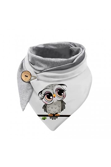 Hiseng Foulards Châles Chic Femmes à Boutons, Mode Couleur Unie Echarpes Triangle Coton pour Femmes, Doux Wrap Automne Hiver 