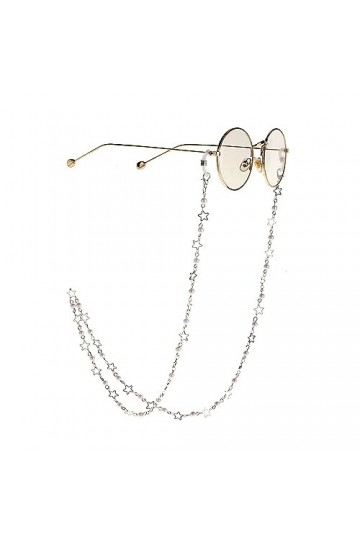 HczIon Chaîne Lunettes 2 Pièces Faites À La Main Perle Étoile Lunettes De Soleil Chaîne Lunettes Anti Drop Cordon Lunettes Dé