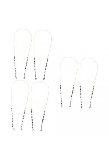 Ciieeo 6 Pcs Masque Chaîne Anti-Chute Fausses Perles Cordon Cordon Colliers Pour Hommes Lunettes De Soleil Collier Lunettes L