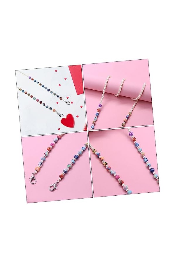 Ciieeo 6 Pcs Masque Chaîne Anti-Chute Fausses Perles Cordon Cordon Colliers Pour Hommes Lunettes De Soleil Collier Lunettes L