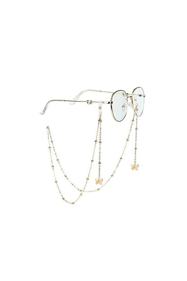 Chaîne De Lunettes 5 Pièces Chaîne Suspendue Chaîne De Masque Chaîne En Métal Antidérapante Disque De Perles Chaîne De Lunett