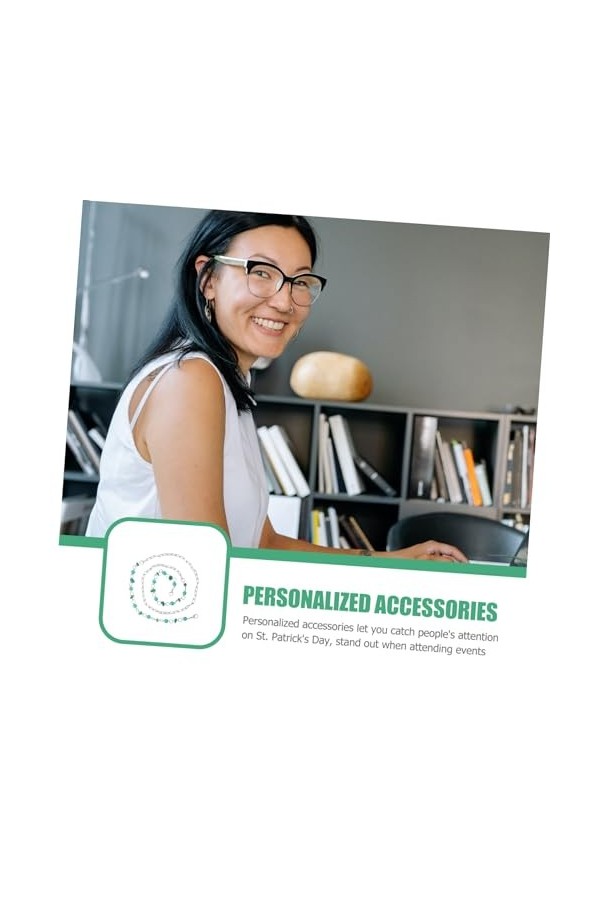 ABOOFAN 2 Pièces St PatrickS Day Lunettes Fixation Corde Lunettes Support Sangle Vert Écouteur Chaîne Chaînes De Lunettes Éc