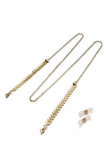 Chaîne De Lunettes Chaîne De Suspension De Lunettes Plaquée Or, 5 Pièces, Corde De Miroir DOreille De Blé, Sangle De Cou Sus