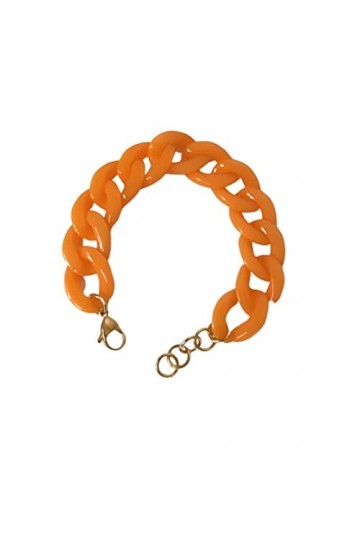 Bracelet tendance VINTAGE, Chaîne à gros maillons en acrylique orange
