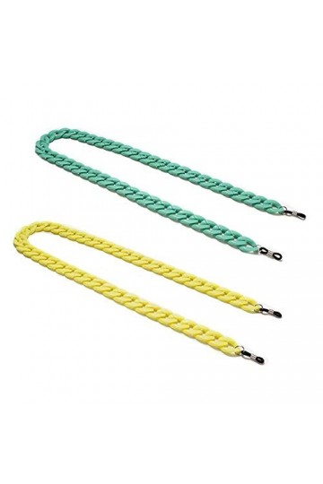 2 pièces rétro acrylique lunettes chaîne cordon large lunettes de soleil chaîne lunettes de lecture chaîne lunettes chaînes t