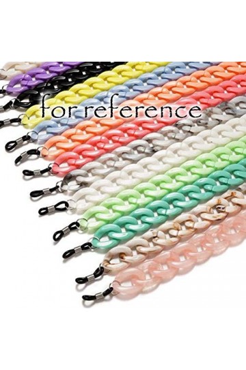 2 pièces rétro acrylique lunettes chaîne cordon large lunettes de soleil chaîne lunettes de lecture chaîne lunettes chaînes t