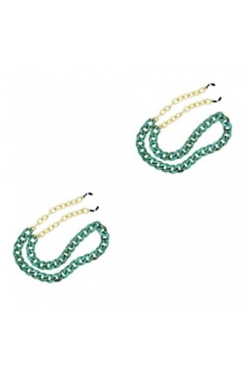 GLSTOY 2 Pièces Chaîne De Lunettes En Acrylique Lunettes De Soleil De Quai Pour Femmes Cordon De Lunettes Face-chaîne Europée