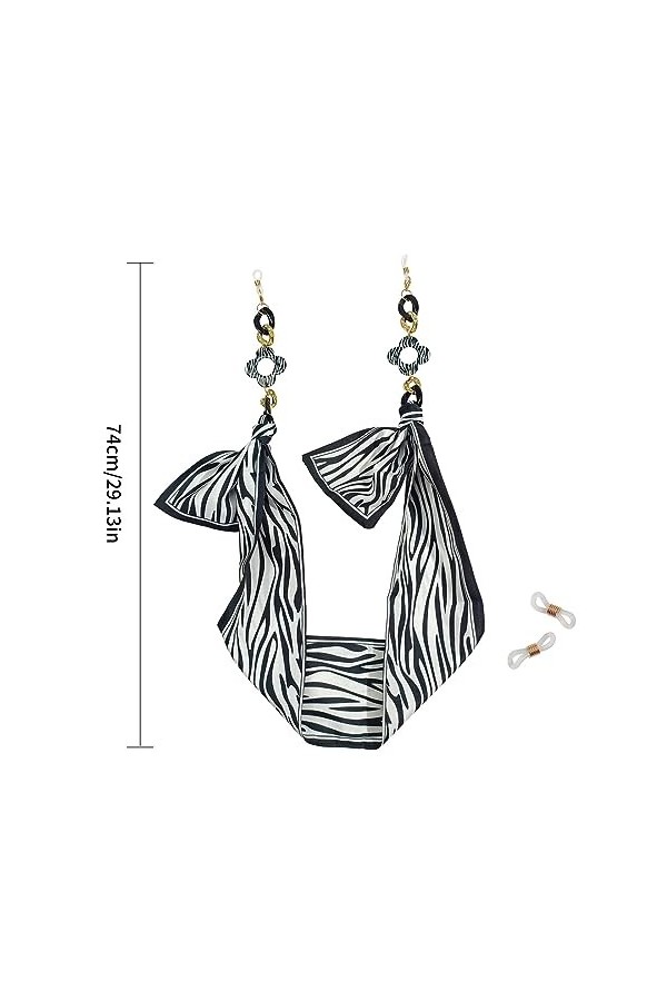 LEFEDA Lot de 2 sangles de lunettes en soie pour femme et homme - Chaîne de lunettes de soleil antidérapante - Sangle de lune