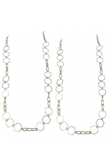 LEFEDA Lot de 2 chaînes de lunettes en métal antidérapant pour collier de lunettes de soleil pour femme, sans couleur, taille