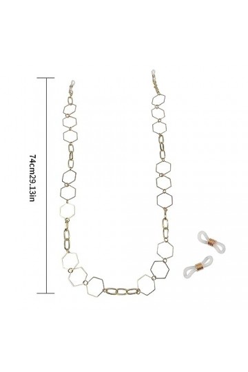 LEFEDA Lot de 2 chaînes de lunettes en métal antidérapant pour collier de lunettes de soleil pour femme, sans couleur, taille