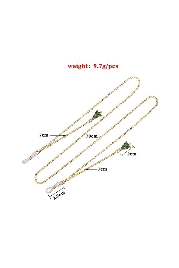 Chaîne De Lunettes Chaîne De Lunettes En Métal Pour Femmes, 5 Pièces, Pompon De Glaçage Goutte À Goutte, Arbre De Noël, Acces