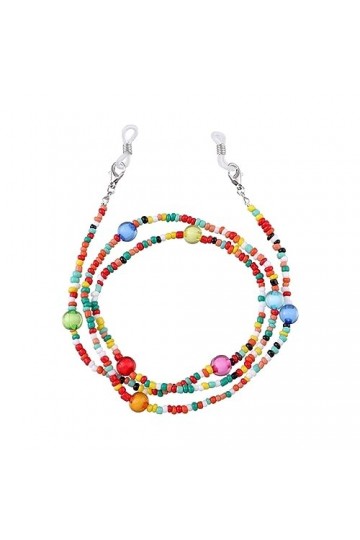 Chaîne De Lunettes Chaîne De Lunettes En Boule Acrylique Colorée, 5 Pièces, Perles De Riz Pour Femmes, Lanière Anti-Perte