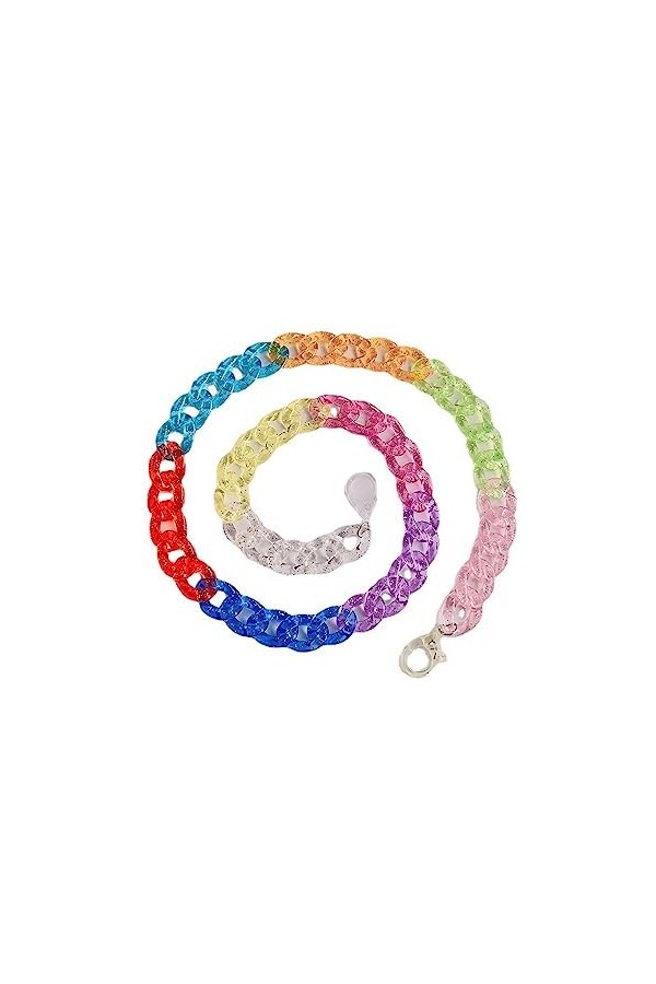Chaîne De Lunettes Chaîne Acrylique Transparente Colorée, 2 Pièces, Chaîne De Masque Anti-Perte, Accessoire De Chaîne De Lune