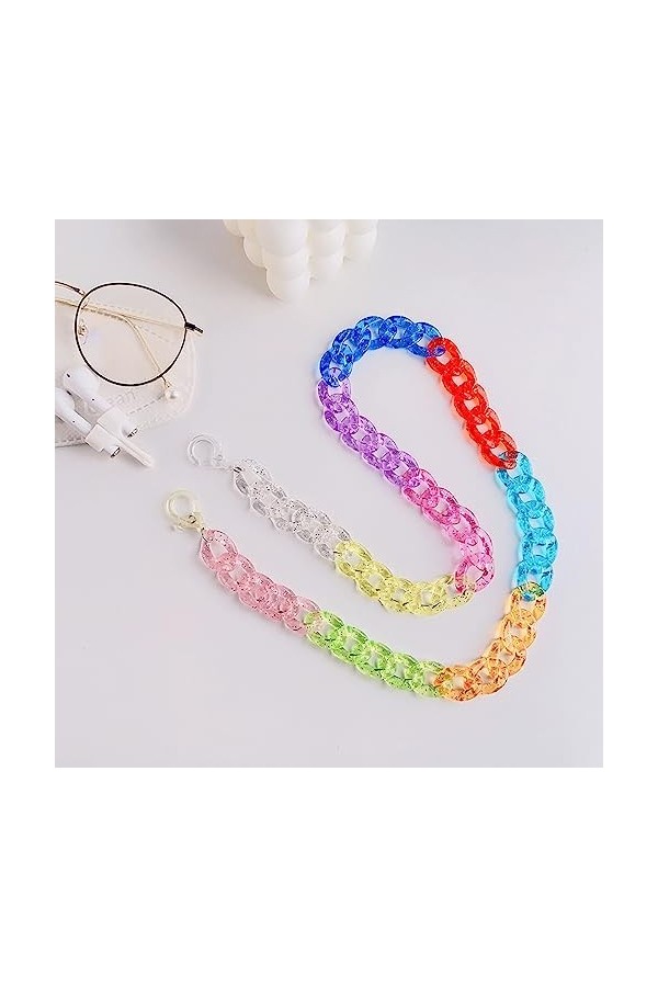 Chaîne De Lunettes Chaîne Acrylique Transparente Colorée, 2 Pièces, Chaîne De Masque Anti-Perte, Accessoire De Chaîne De Lune
