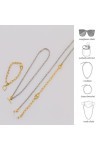 Chaîne De Lunettes 2 Pièces Multifonctionnel Un Masque Plaqué Or Chaîne Bracelet Collier Lunettes Chaîne Accessoires