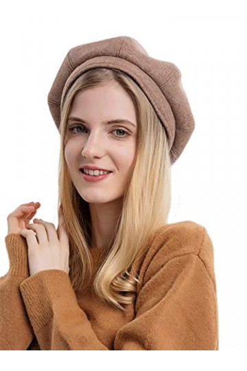 Qinfren Femmes Le Béret Français Chapeau Casquette Bonnet Chapeau Fille Hiver Élégant Mode Automne Hiver