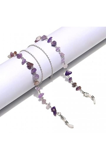 Pierre Naturelle Cristal À La Main Verre Chaîne Masques Suspendus Corde Femmes Hommes Rétro Améthyste Turquoise Lunettes De S