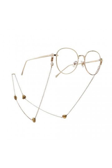 YANJ Chaîne de Lunettes Chaîne de Lunettes Sangle de chaîne de pêche dorée Chaîne de Lunettes en Cristal de Coeur de pêche Ch