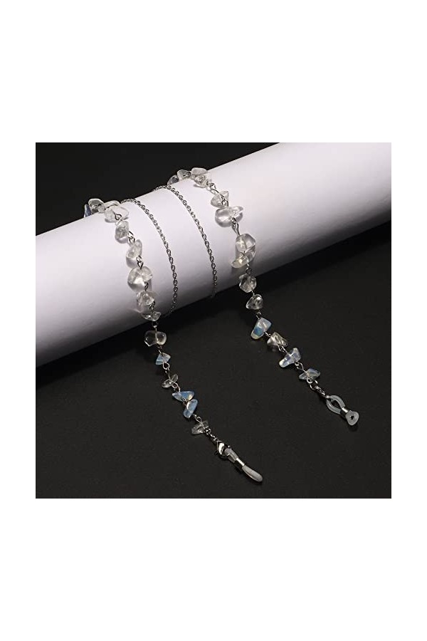 Pierre Naturelle Cristal Fait À La Main Chaîne De Verre Corde Suspendue Femmes Hommes Rétro Améthyste Turquoise Lunettes De S