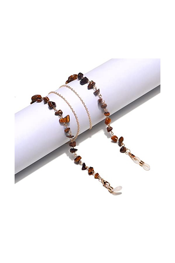 Pierre Naturelle Cristal Fait À La Main Chaîne De Verre Corde Suspendue Femmes Hommes Rétro Améthyste Turquoise Lunettes De S