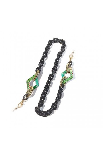 Lot de 2 chaînes de lunettes en acrylique pour femme - Antidérapantes - Convient pour le sport et les loisirs, sans couleur, 