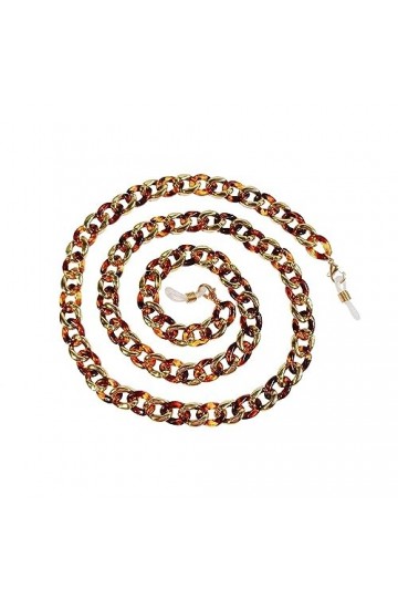 LEFEDA Lot de 2 chaînes de lunettes de soleil en acrylique pour femme - Antidérapantes - Pour le sport, les loisirs, sans cou