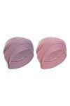 ECSiNG 2pcs Casquette Turban Bonnet de Sommeil Bandeau Chapeau Doux Élastique Mode pour Femmes Perte de Cheveux Bouclés Cheve