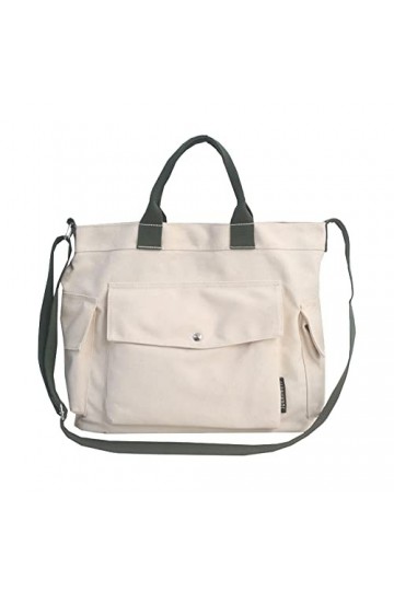 DKIIL NOIYB Sac fourre-tout en toile pour femme - 35,6 cm - Grand sac fourre-tout à bandoulière avec plusieurs poches en toil