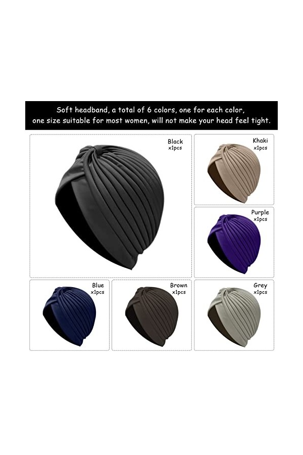 PFLYPF 6pcs Bonnets rayés, Bonnets à Volants, réglables, pour Accessoire de Mode, Garder Votre Coiffure, Bonnet de Nuit, Gard