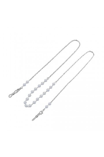 Chaîne De Lunettes Chaîne De Lunettes En Perles Blanches Pour Femmes, 5 Pièces, Accessoires De Masque