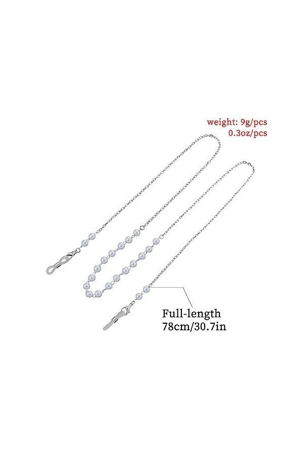 Chaîne De Lunettes Chaîne De Lunettes En Perles Blanches Pour Femmes, 5 Pièces, Accessoires De Masque