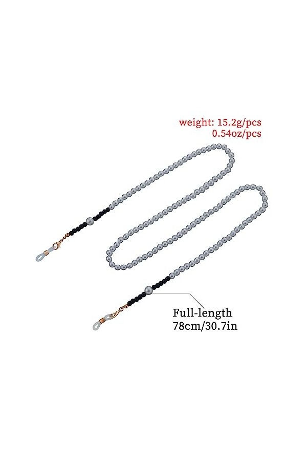 Chaîne De Lunettes Chaîne De Lunettes En Perles Blanches Pour Femmes, 5 Pièces, Accessoires De Masque