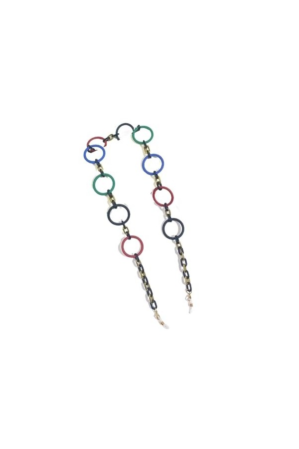 Lot de 2 sangles de lunettes colorées en acrylique pour femme, support de lunettes, support de masque, miroir de lecture, col