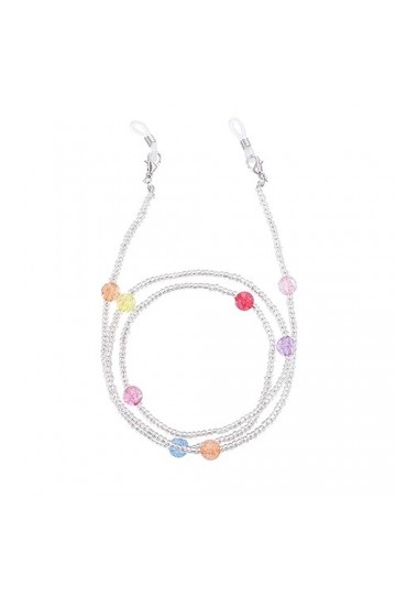 Chaîne De Lunettes Chaîne De Lunettes En Perles De Riz Transparentes Pour Femmes, 5 Pièces, Vêtements Faits À La Main