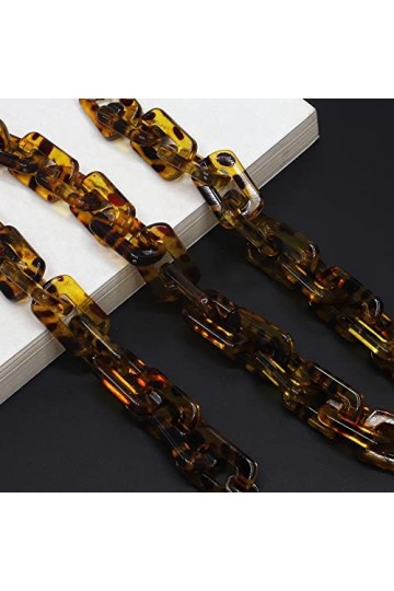 HOOENG Longe Lunettes chaînes for Femmes léopard Acrylique Visage Masque lanière Mode Lunettes de Soleil Sangles Lunettes cha