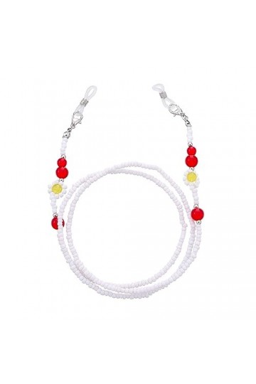 Chaîne De Lunettes Chaîne De Lunettes En Boule Acrylique Colorée, 5 Pièces, Perles De Riz Blanches Pour Femmes, Lanière Anti-