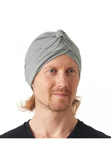 CHARM Turban Mode en Coton pour Femme - Bonnet DÉté Cheveux Chimio Colouer Unie Gris