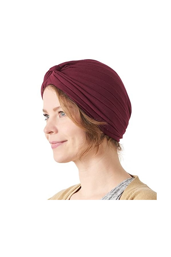 CHARM Turban Mode en Coton pour Femme - Bonnet DÉté Cheveux Chimio Colouer Unie Gris