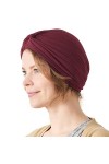 CHARM Turban Mode en Coton pour Femme - Bonnet DÉté Cheveux Chimio Colouer Unie Gris